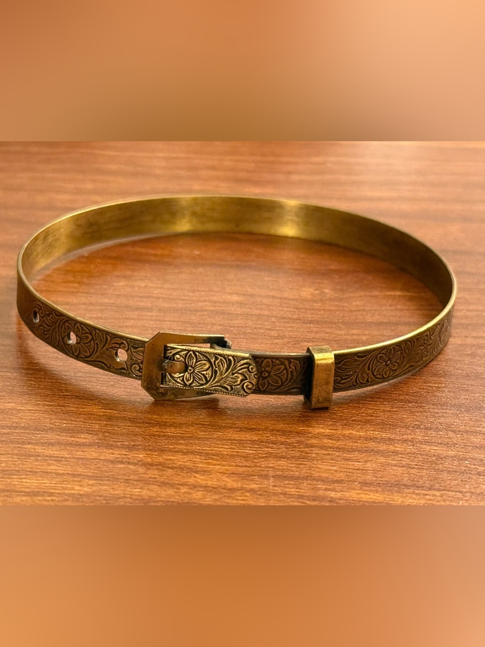 Antique Victorian Etched Buckle Bracelet